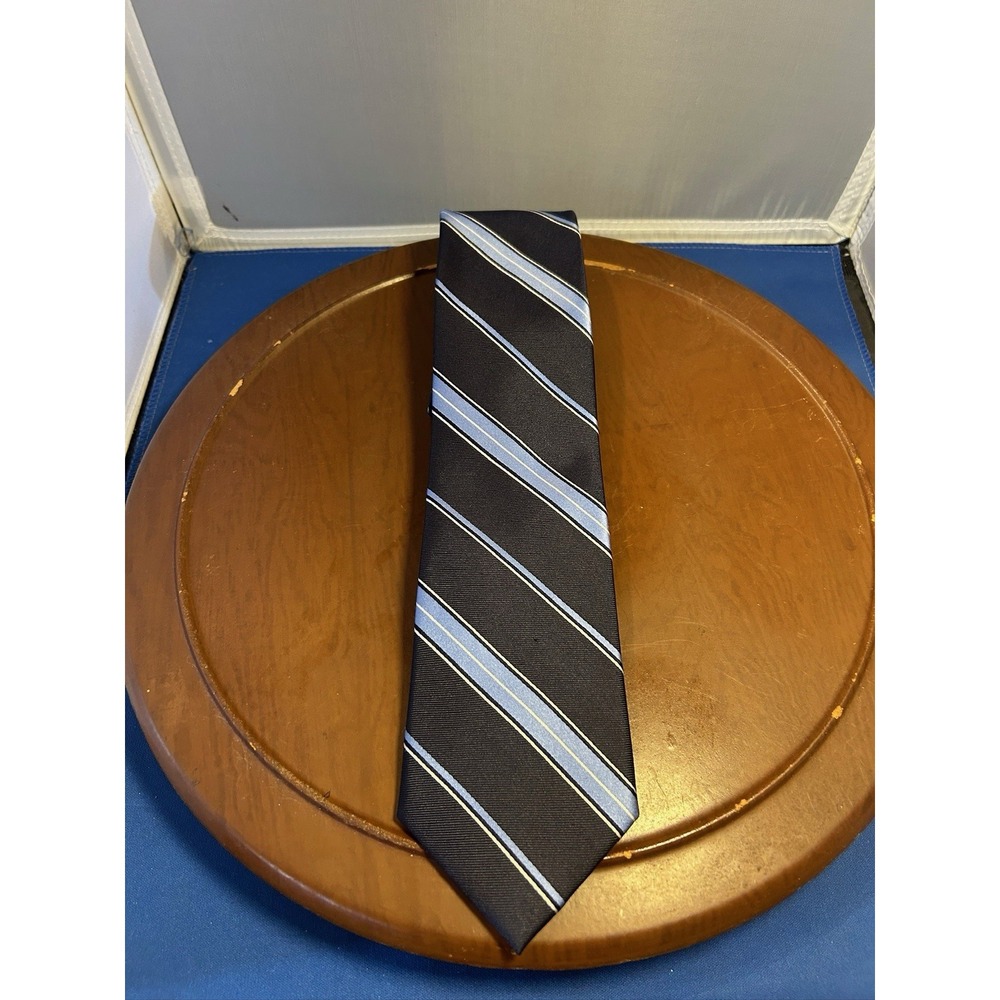 Tommy Hilfiger Blue Men's 100% Silk Tie Striped Necktie